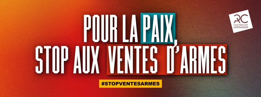 Bannière - Campagne "Pour la paix, stop aux ventes d'armes"